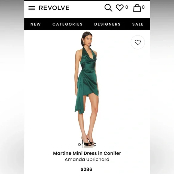 Like new Amanda Uprichard Emerald Dress XS - Picture 2 of 7